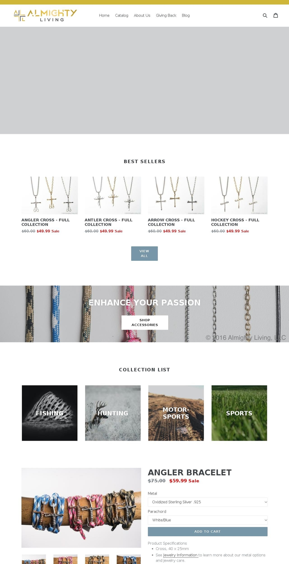 almightyliving.com shopify website screenshot