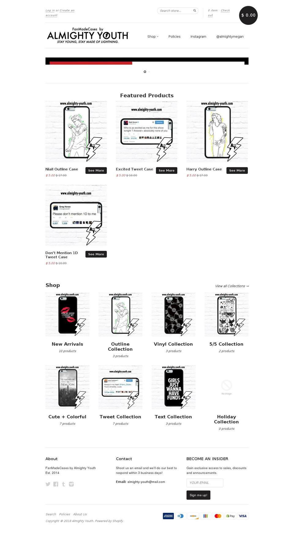 almightyyouth.com — Shopify storefront screenshot