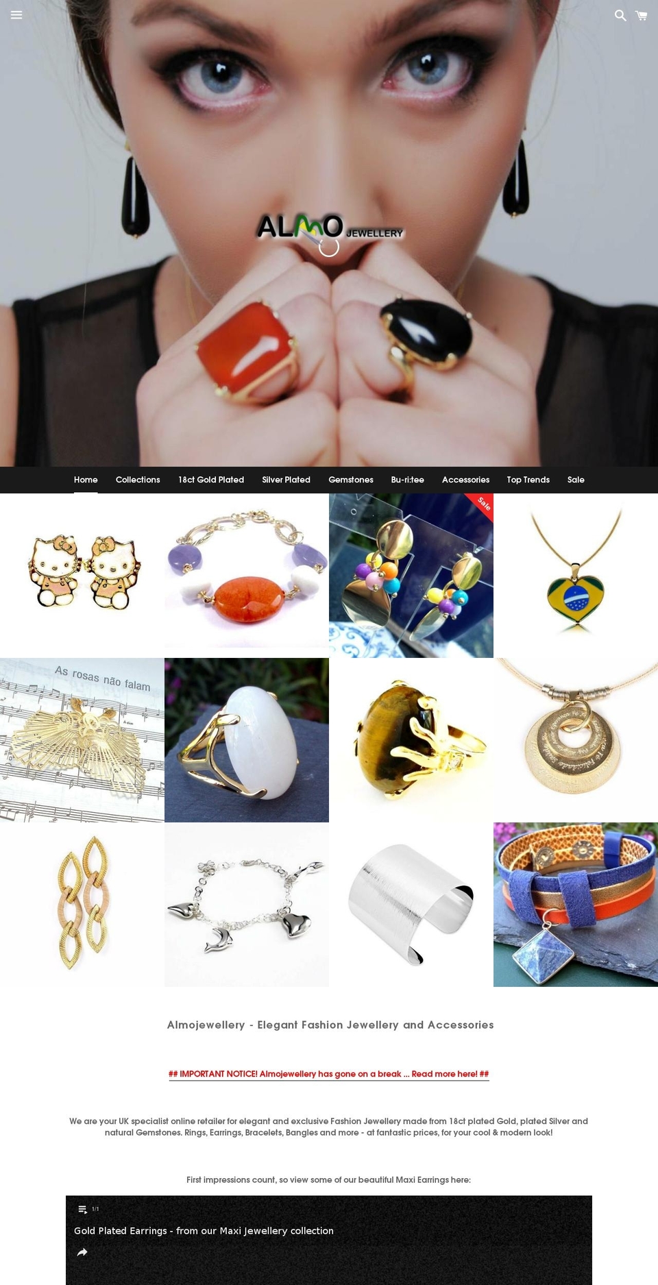 almojewellery.com shopify website screenshot