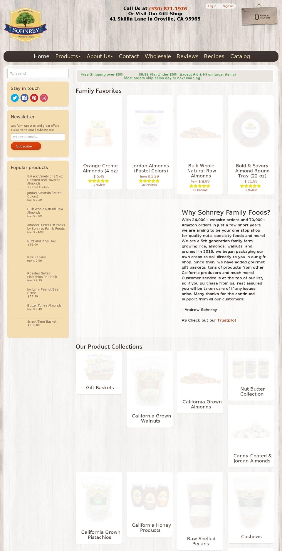 almonds.farm shopify website screenshot