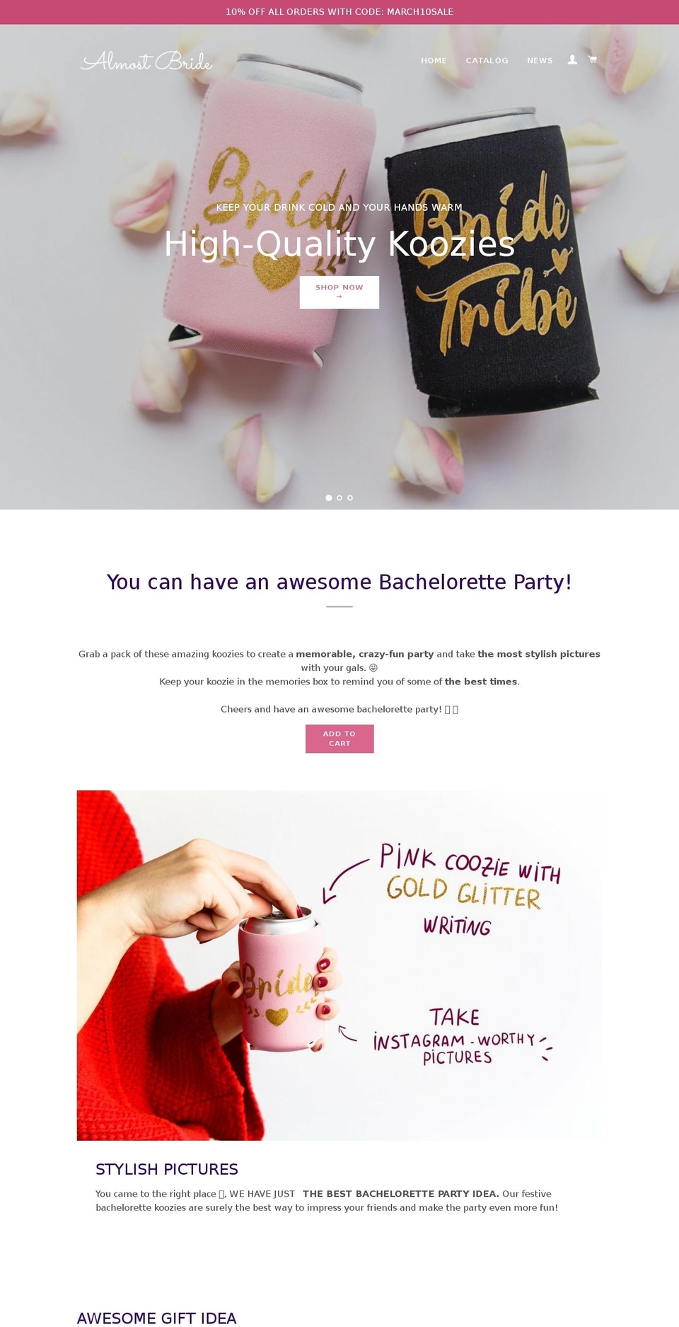 almostbride.com — Shopify storefront screenshot