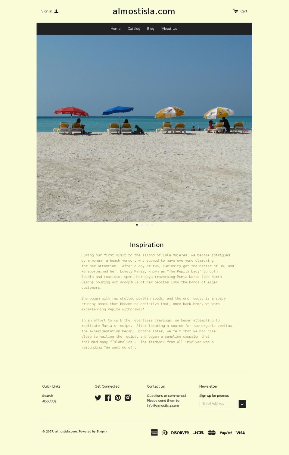 almostisla.com shopify website screenshot
