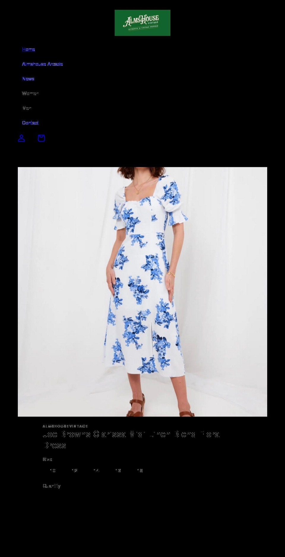 almshousevintage.co.uk shopify website screenshot