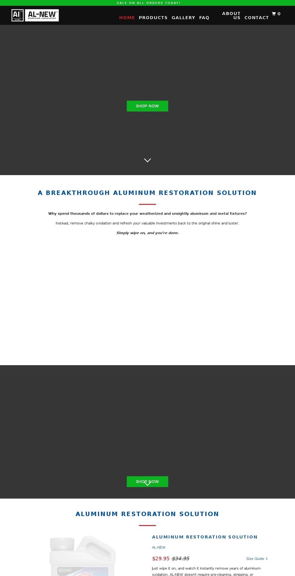 alnew.com shopify website screenshot