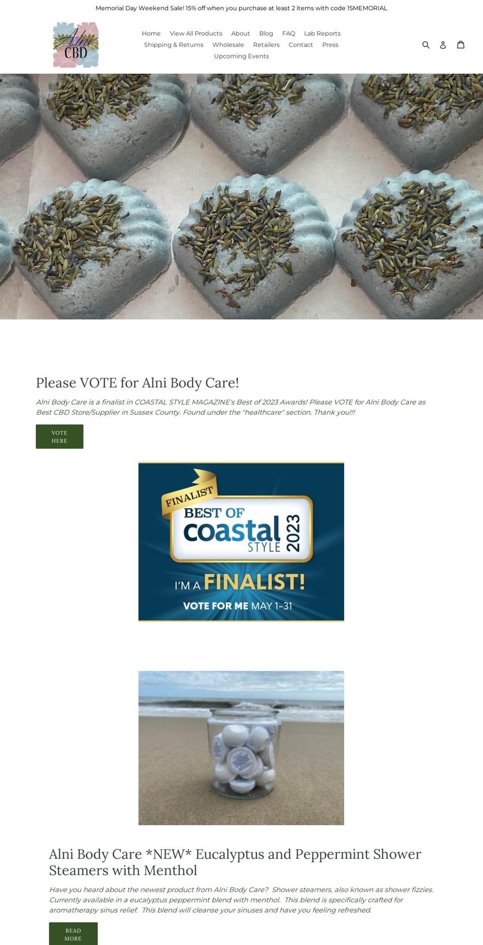 alnibodycare.com shopify website screenshot