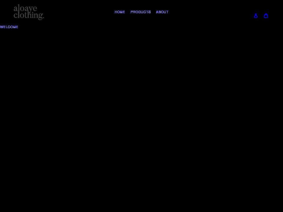 aloayeclothing.com shopify website screenshot