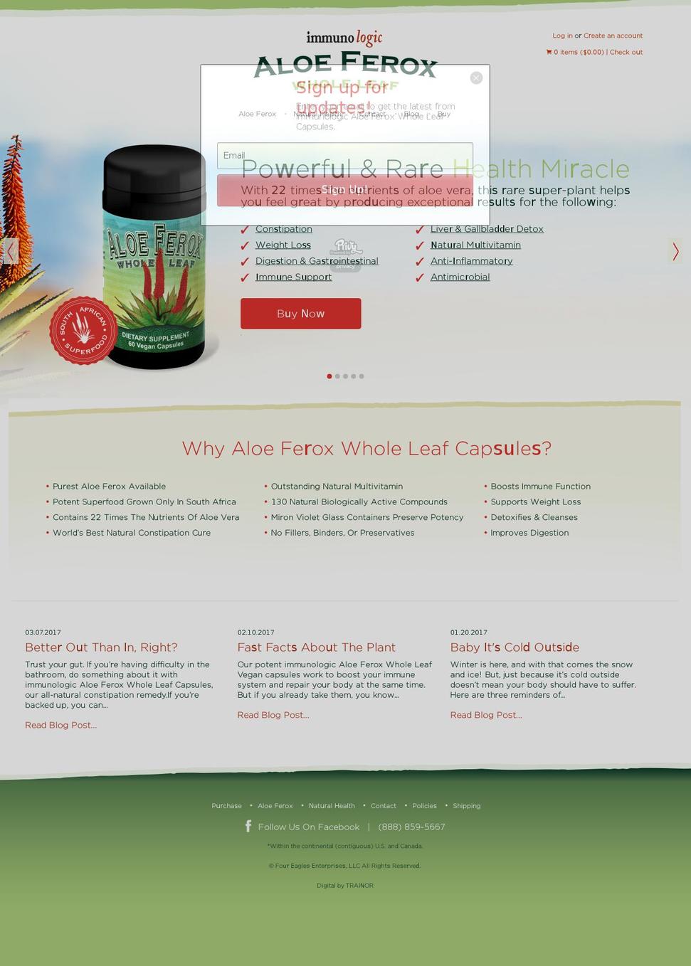 Whole Leaf Blog Shopify theme site example aloeferoxcaps.com