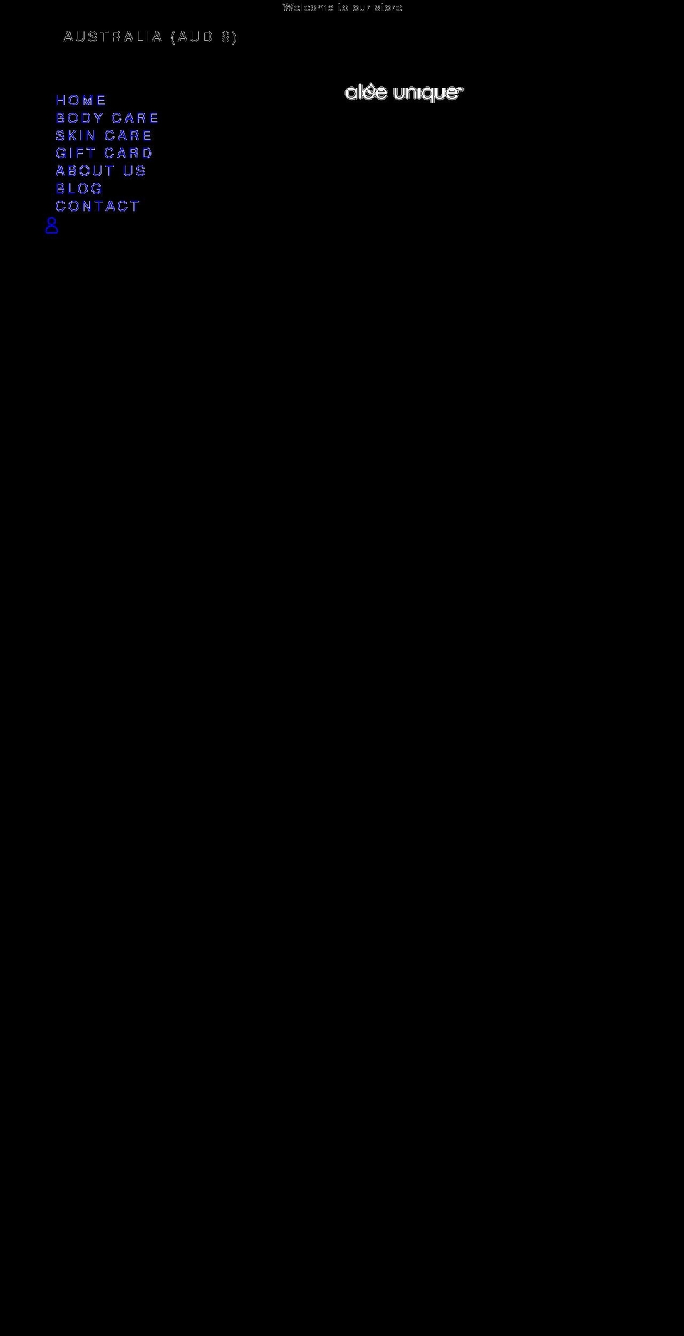 aloeunique.com.au shopify website screenshot