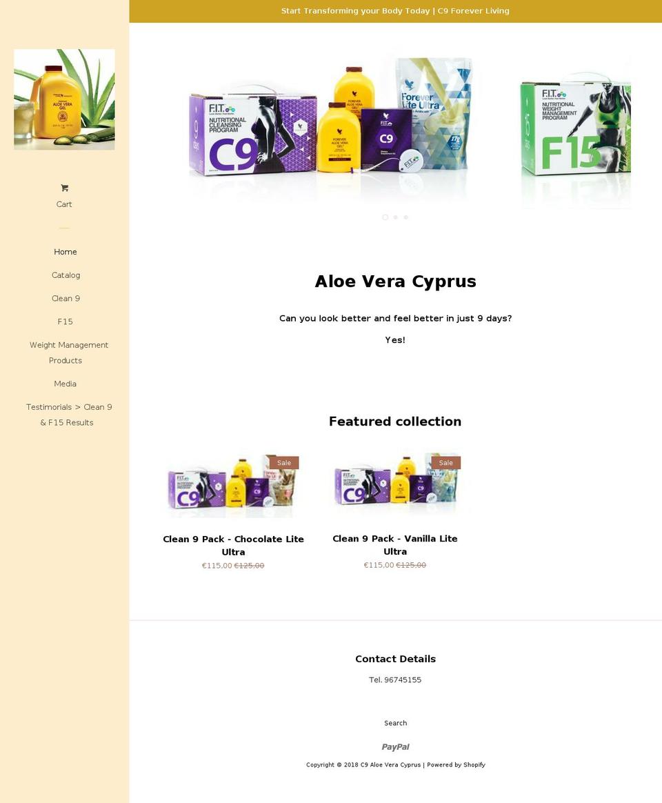 aloeveracy.com — Shopify storefront screenshot