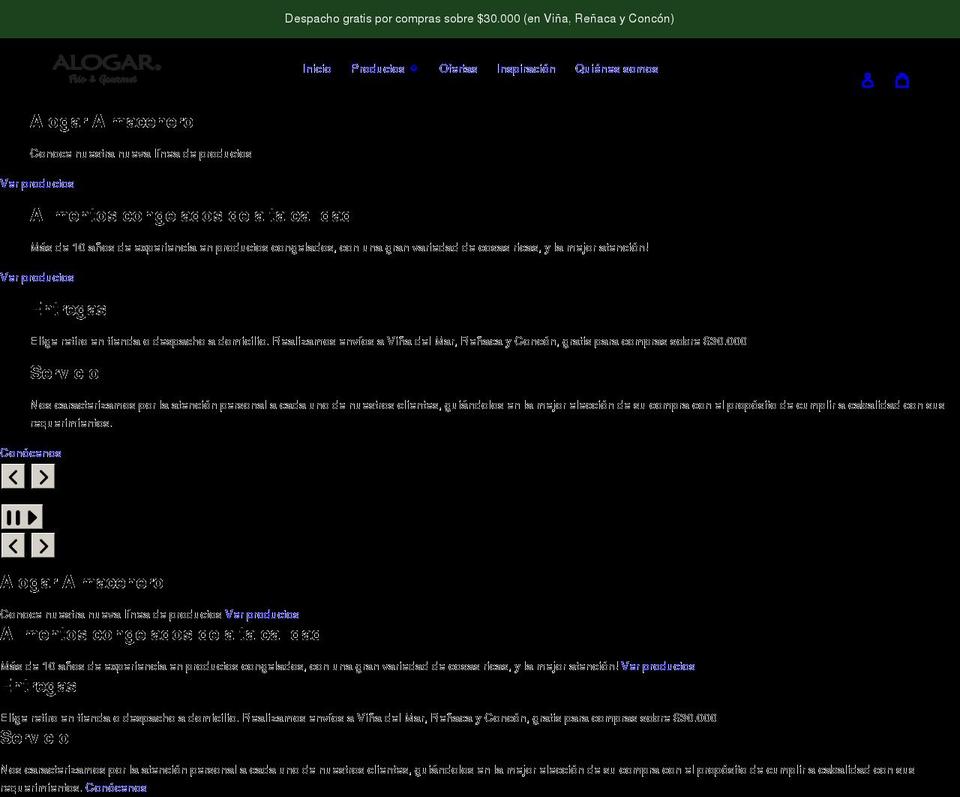 alogar.cl shopify website screenshot