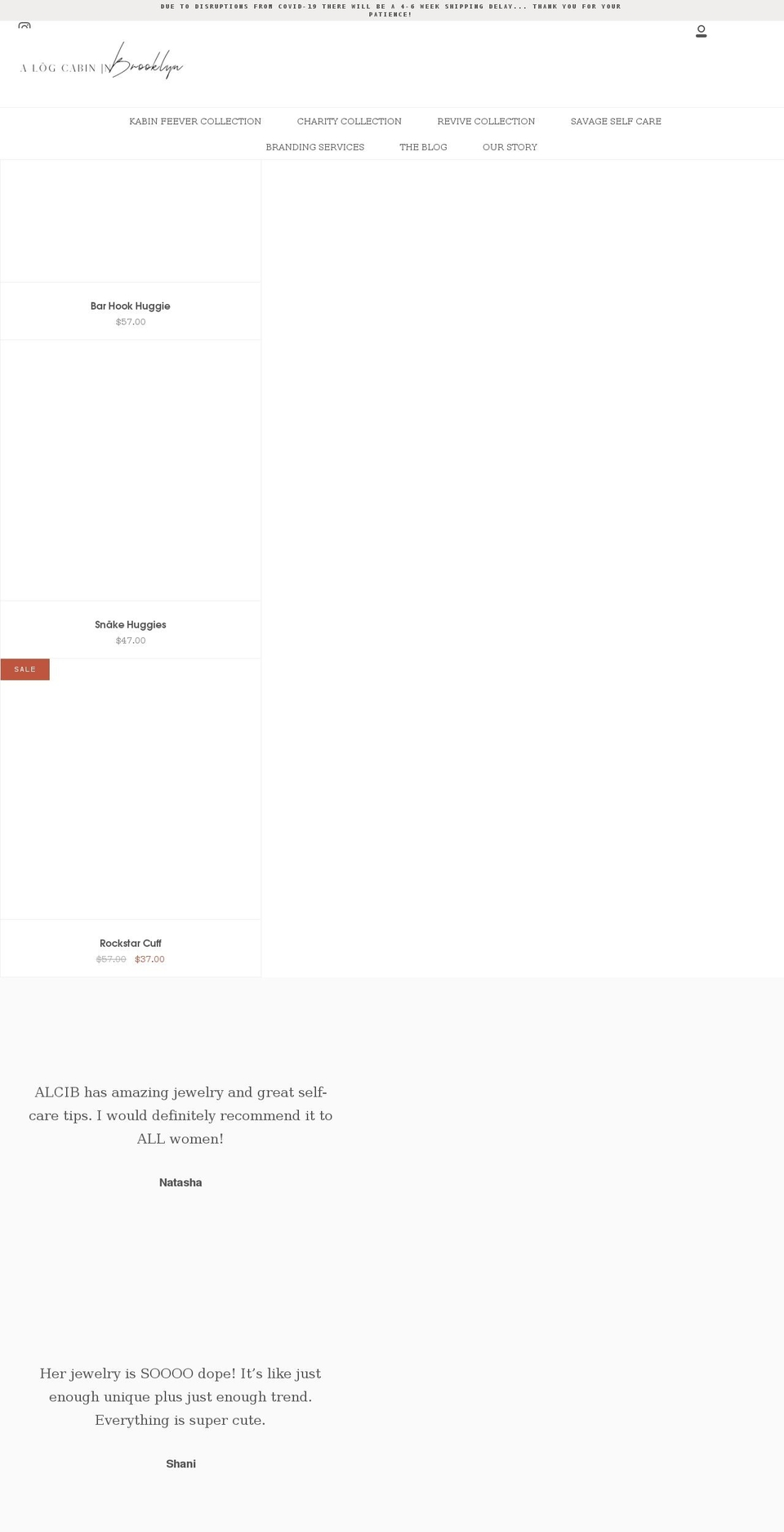 alogcabininbrooklyn.com — Shopify storefront screenshot