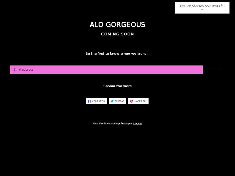 alogorgeous.com shopify website screenshot