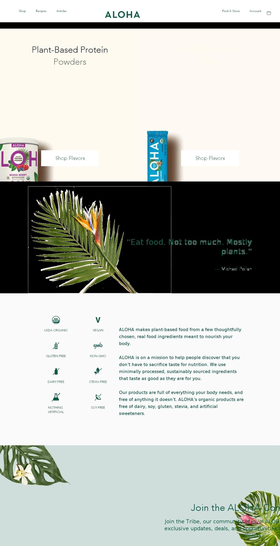 ALOHA-Production Shopify theme site example aloha.com