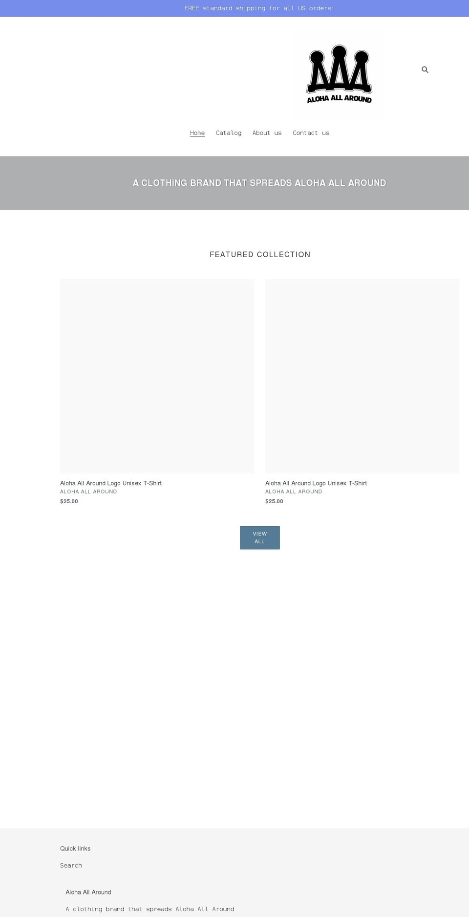 alohaallaround.com shopify website screenshot