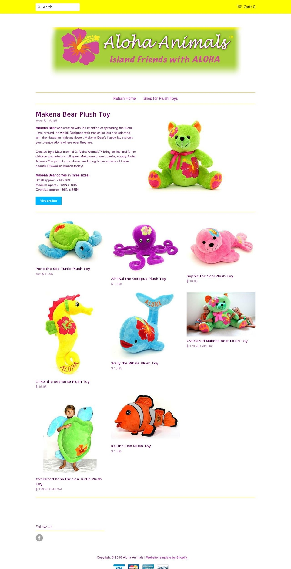 alohaanimals.com shopify website screenshot