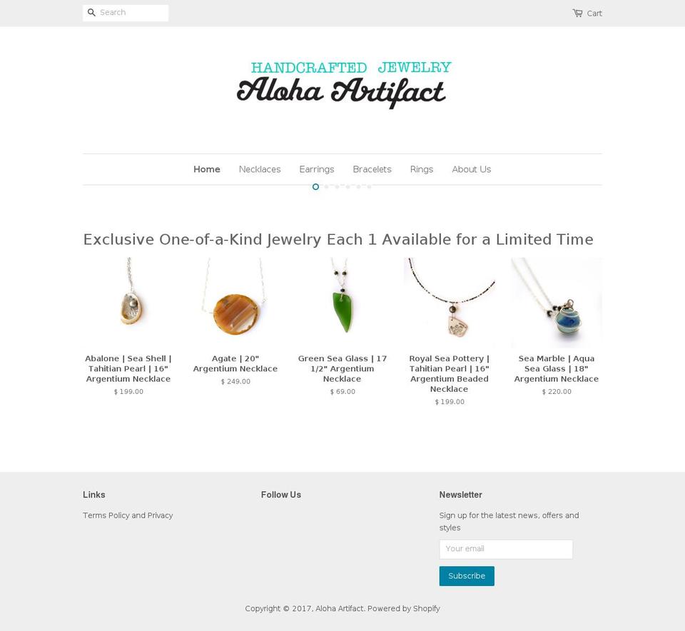 alohaartifact.com shopify website screenshot