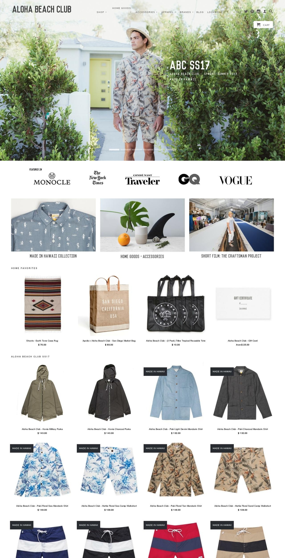 alohabeachclub.com shopify website screenshot