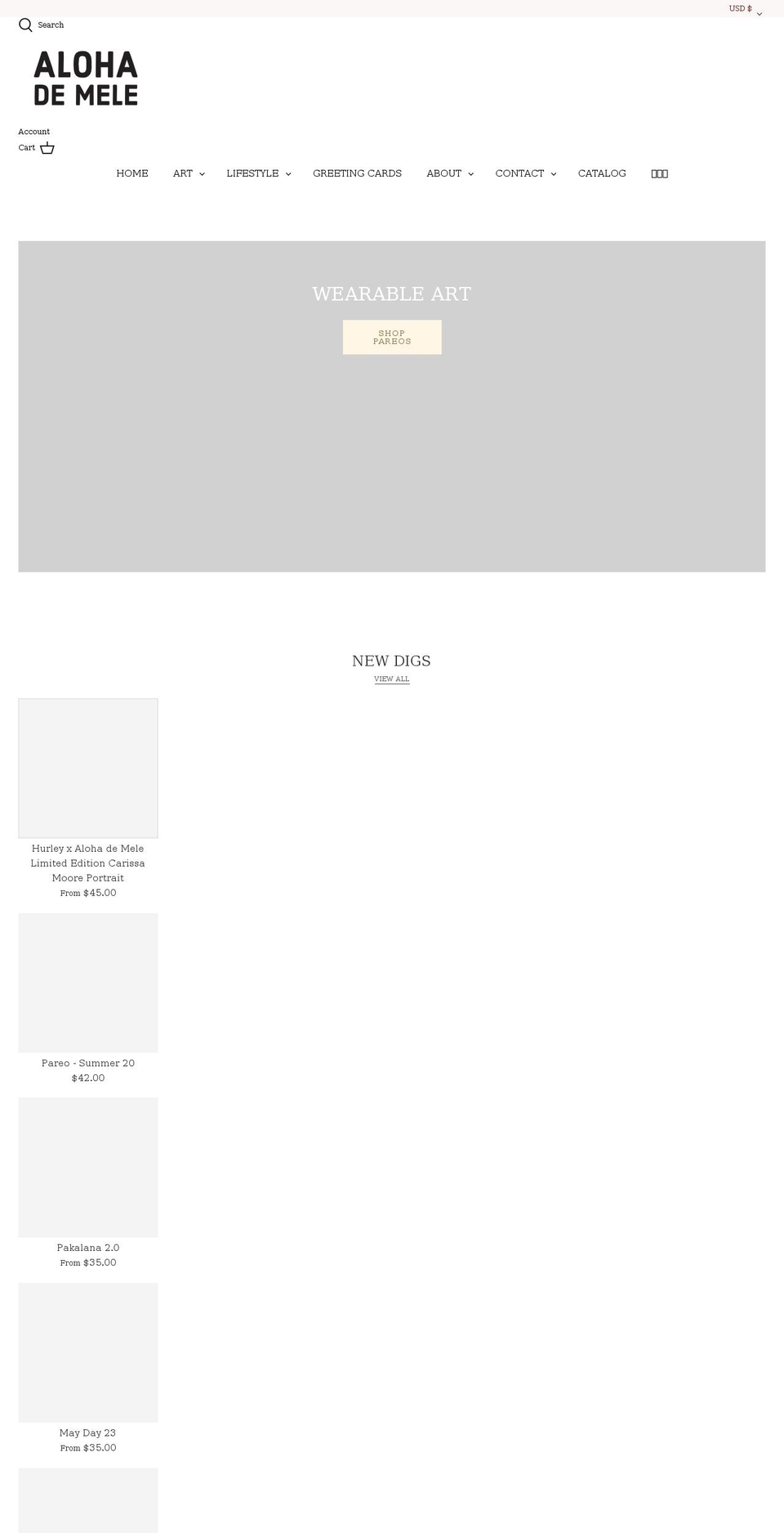 alohademele.com shopify website screenshot