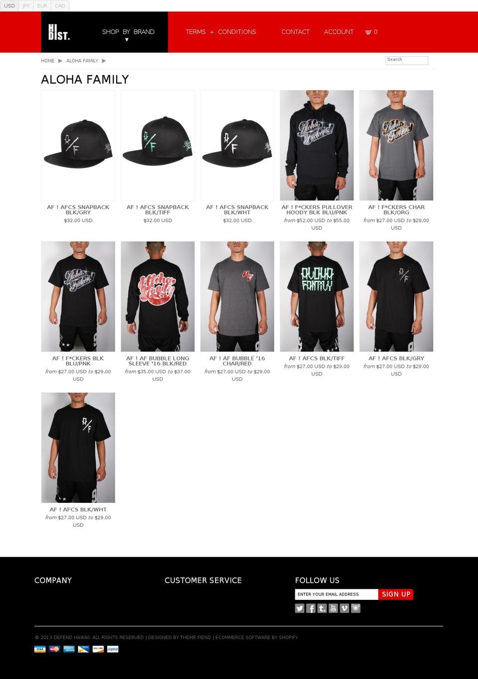 alohafam.com shopify website screenshot