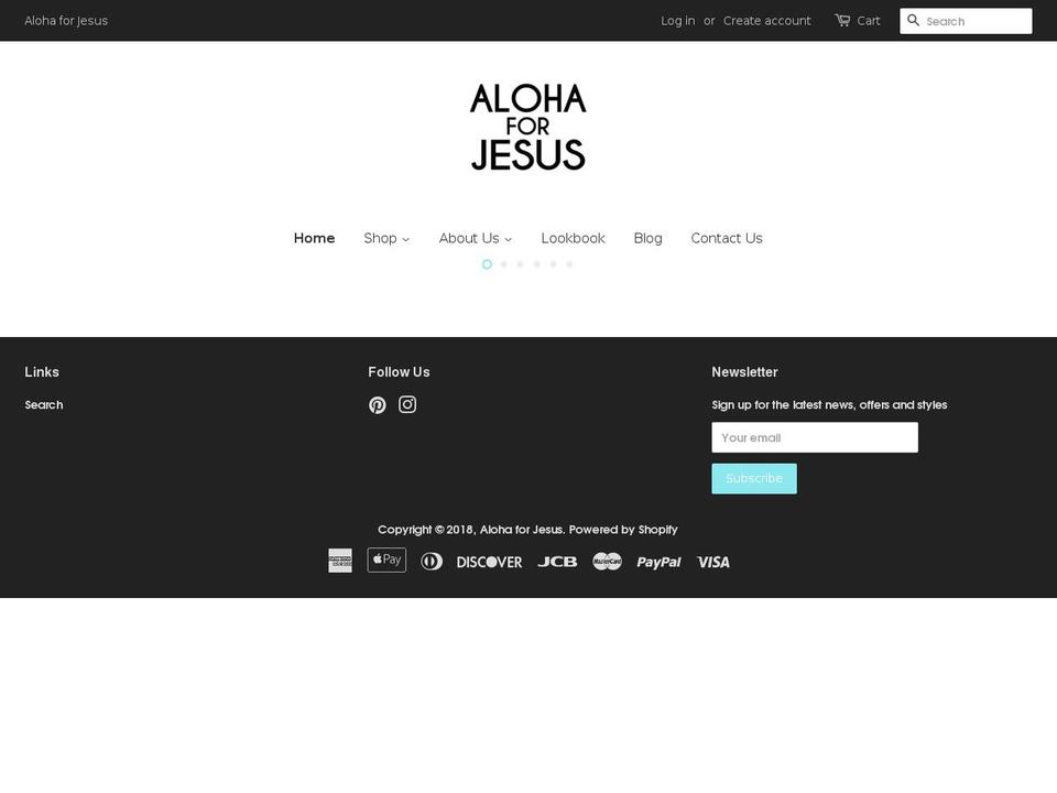 alohaforjesus.com shopify website screenshot