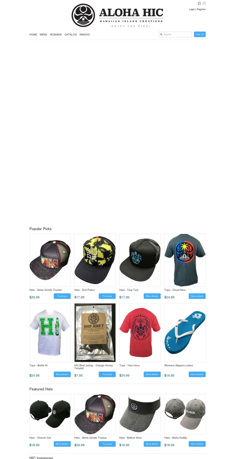 alohahic.com shopify website screenshot