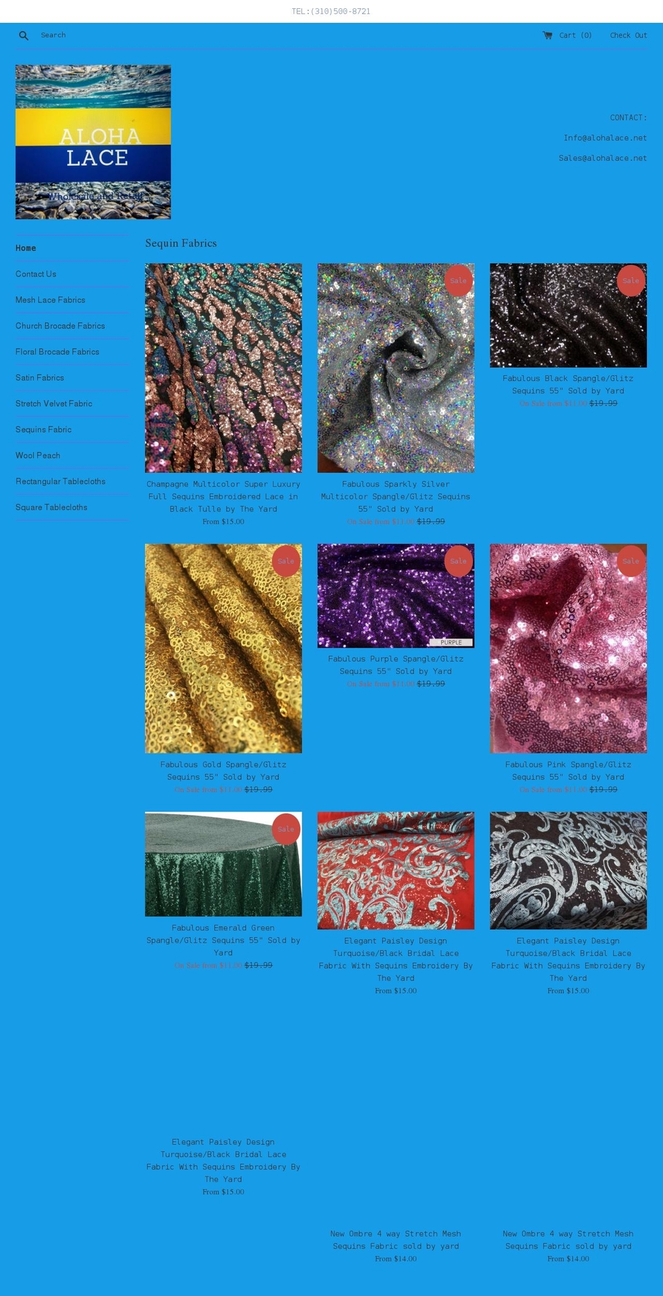 alohalace.net shopify website screenshot