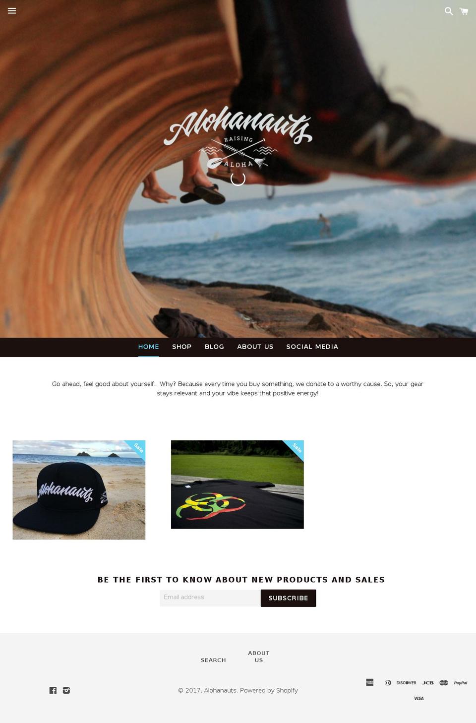 alohanauts.com shopify website screenshot