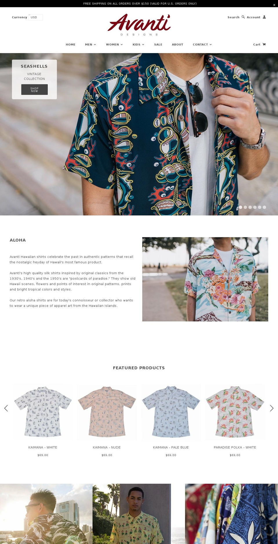 alohashirt.com shopify website screenshot