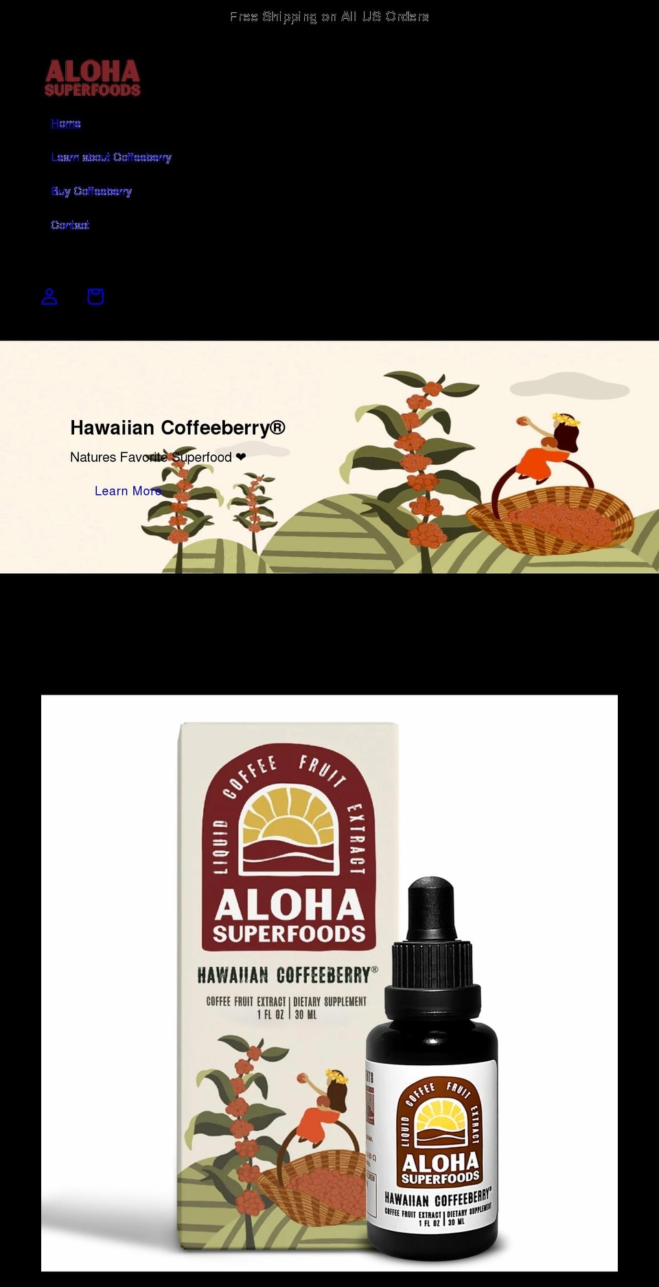 alohasuperfoods.com shopify website screenshot