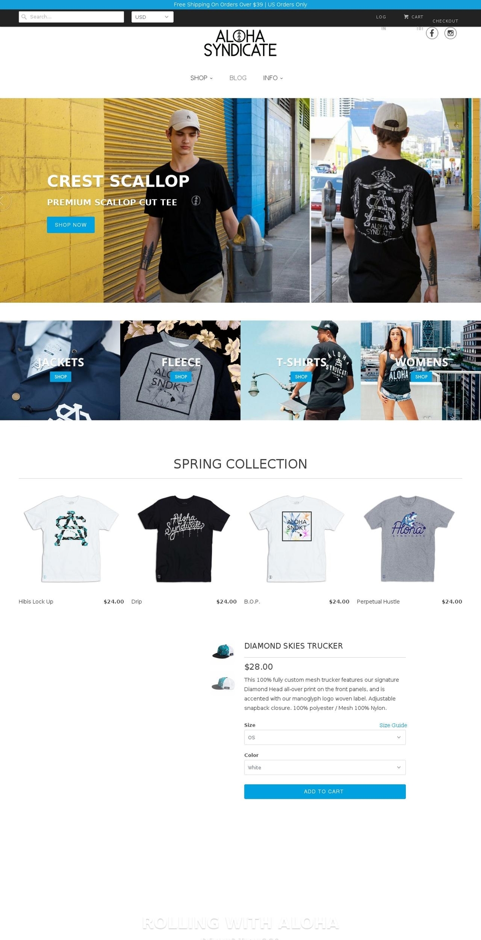 alohasyndicate.net shopify website screenshot