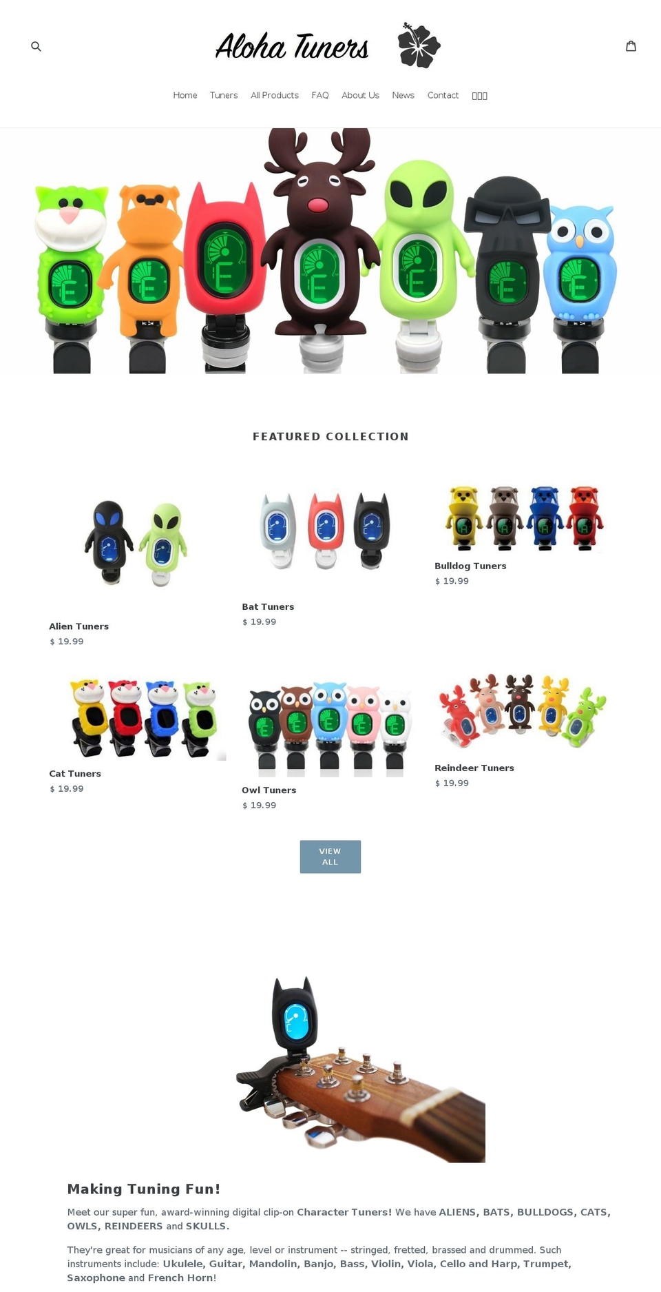 alohatuners.com shopify website screenshot