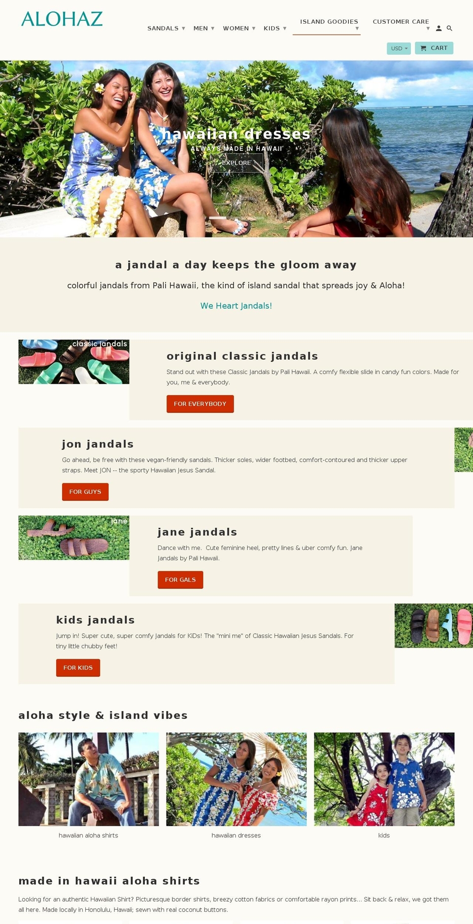 alohaz.com.au shopify website screenshot