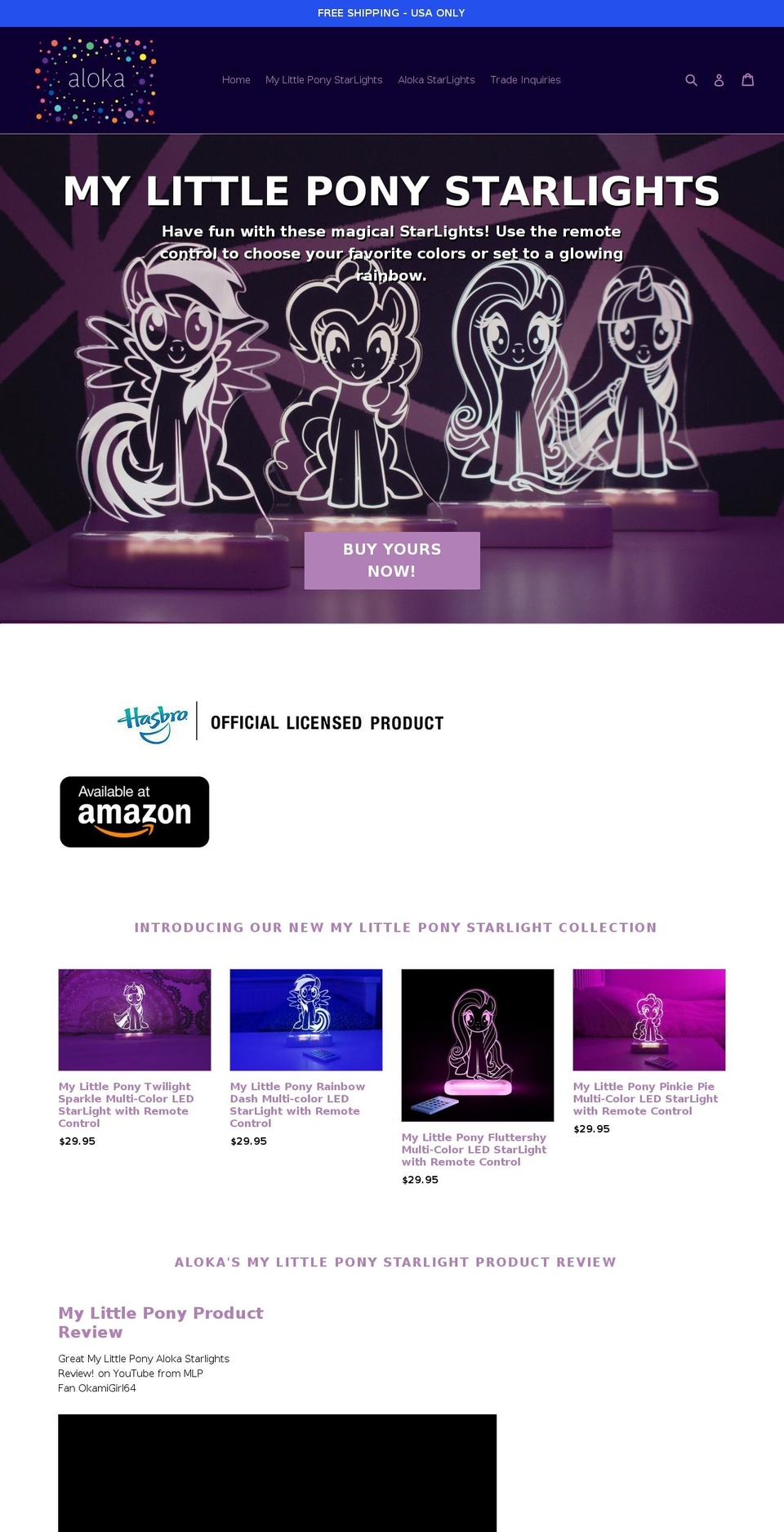 alokastarlights.com — Shopify storefront screenshot