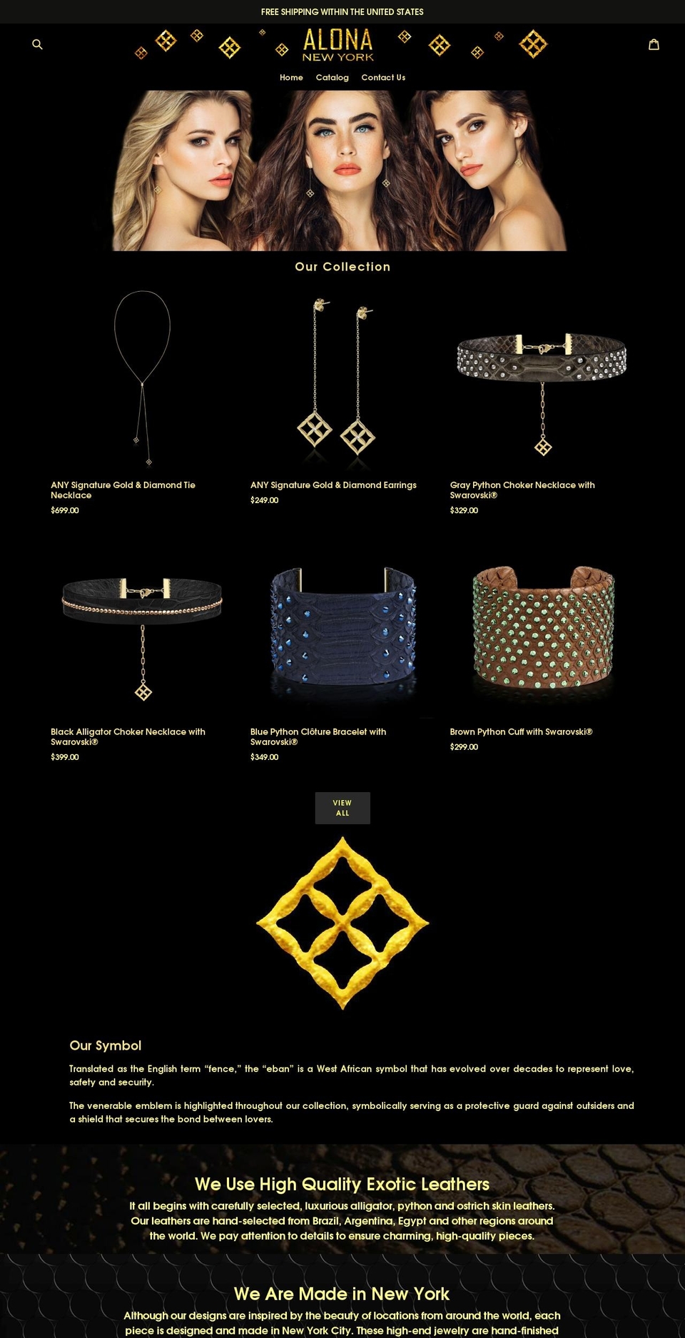 alonanewyork.com — Shopify storefront screenshot