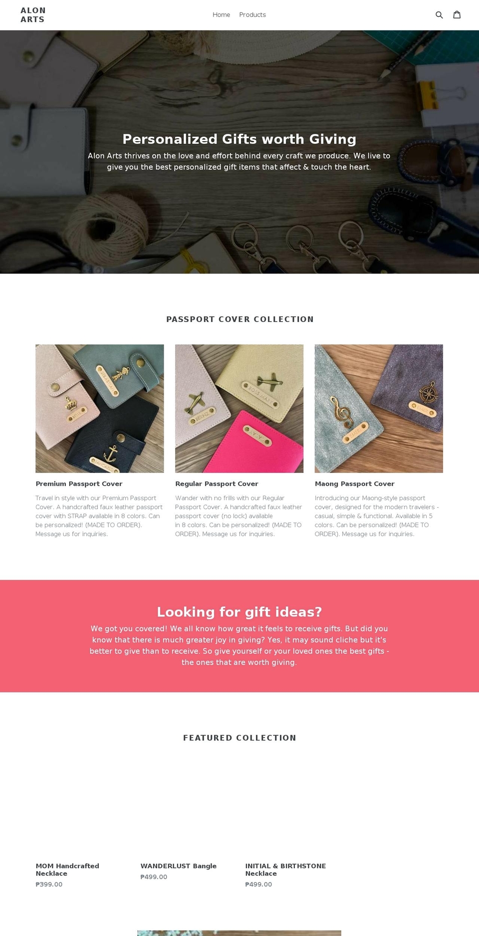 alonarts.com — Shopify storefront screenshot