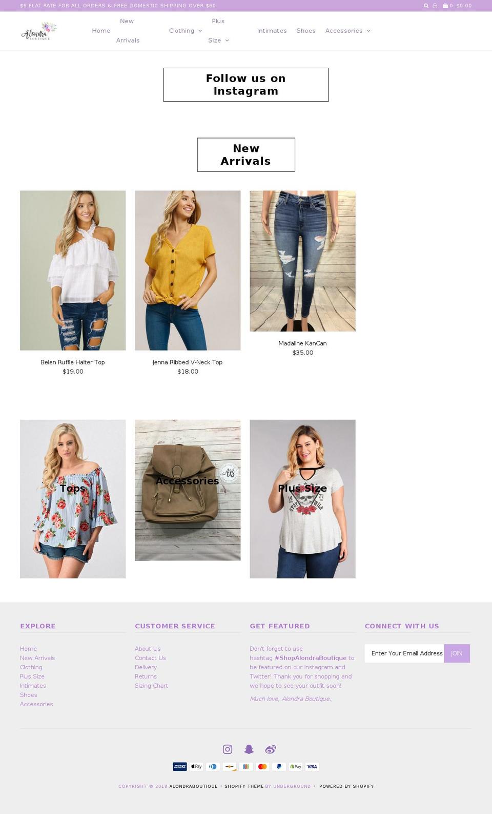 alondraboutique.com — Shopify storefront screenshot