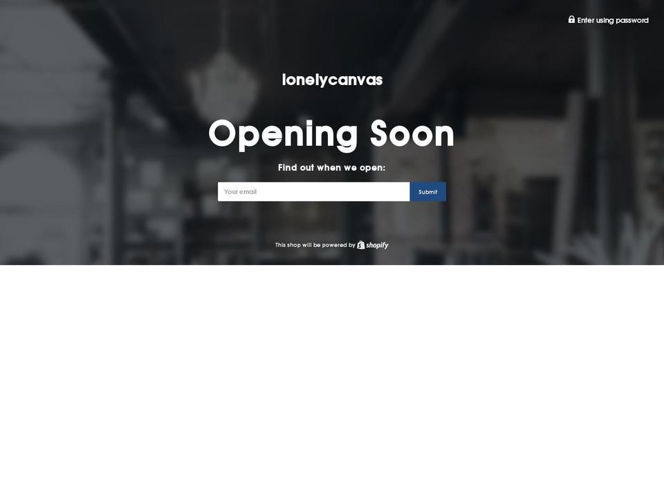 alonelycanvas.com shopify website screenshot