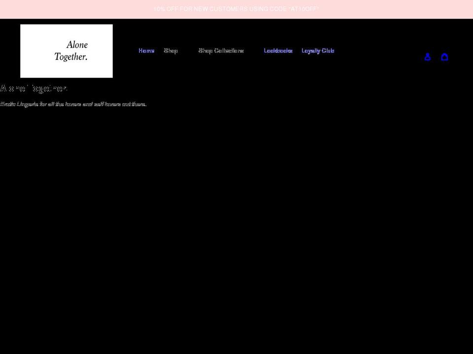 alonetogethershop.com — Shopify storefront screenshot