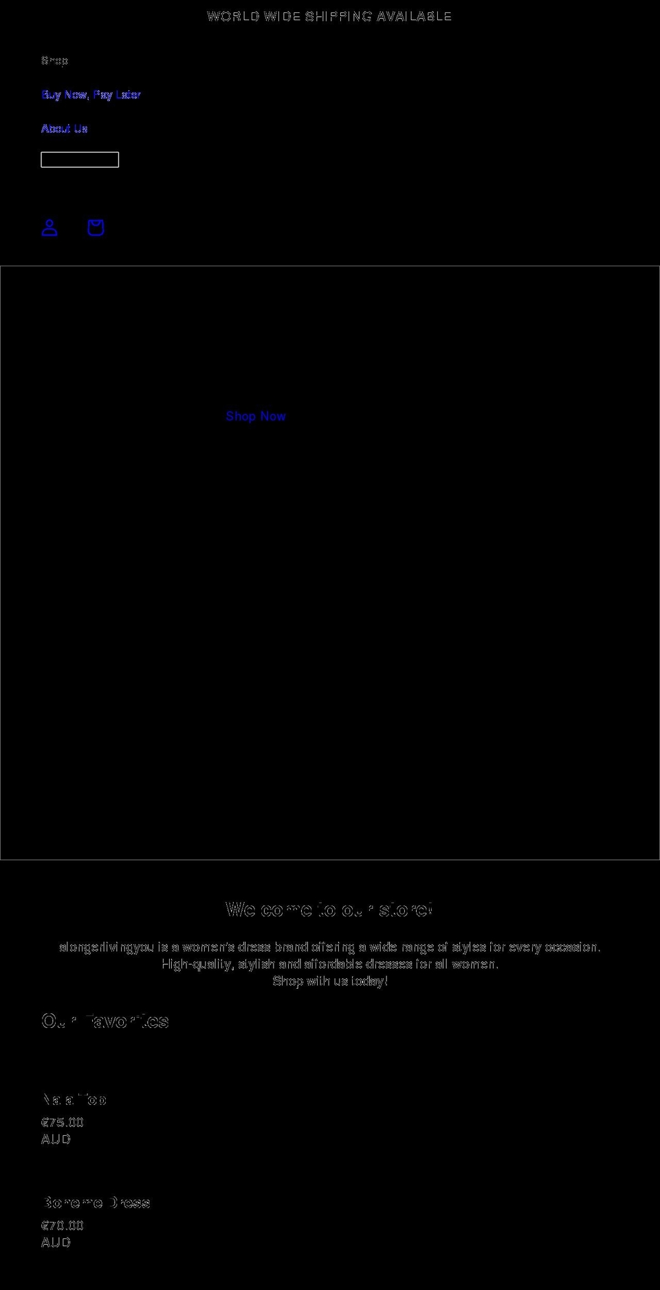 alongerlivingyou.com shopify website screenshot