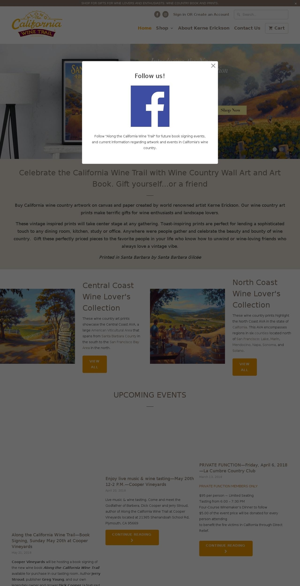 alongthecaliforniawinetrail.com — Shopify storefront screenshot