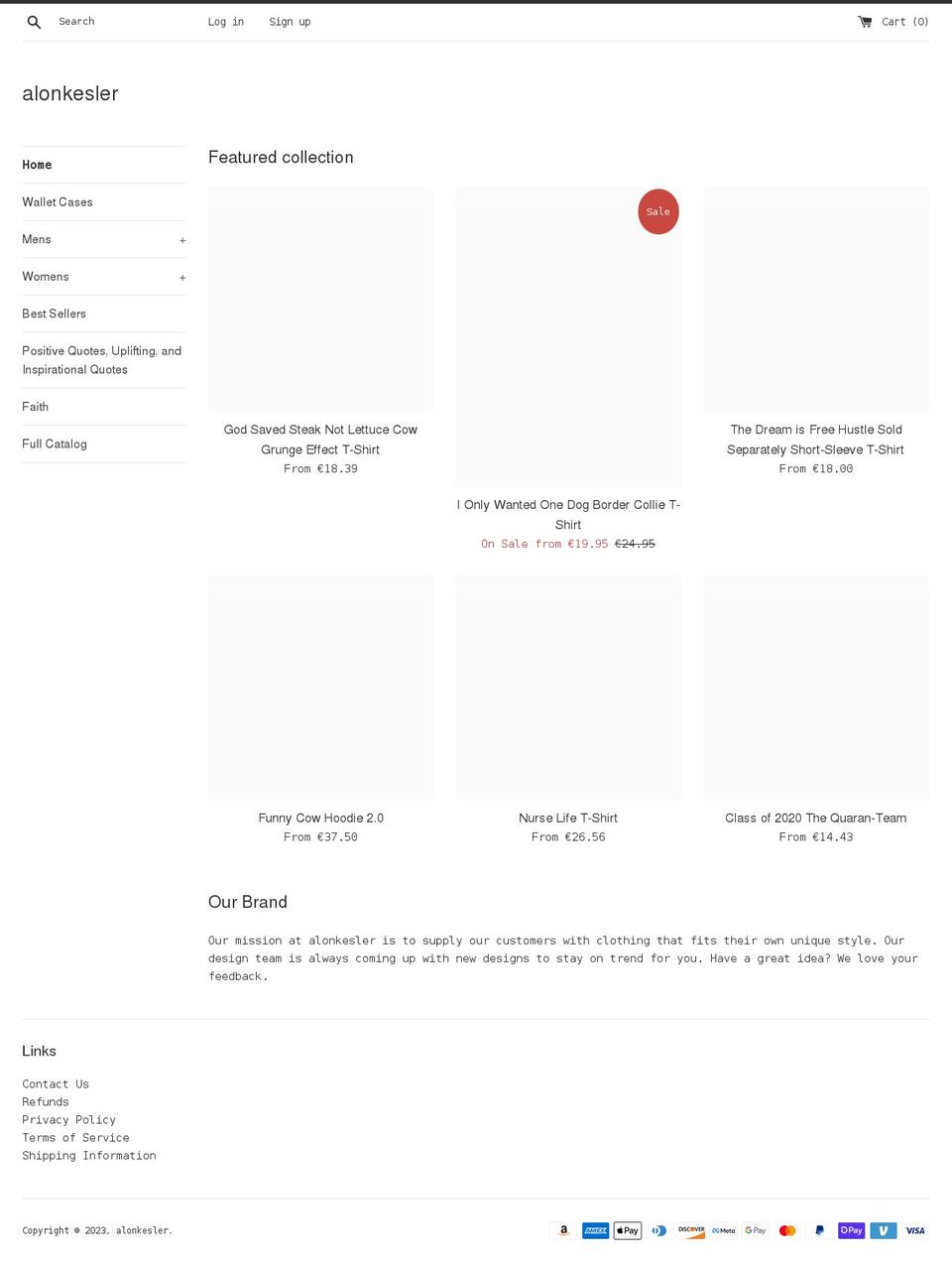 alonkesler.com shopify website screenshot