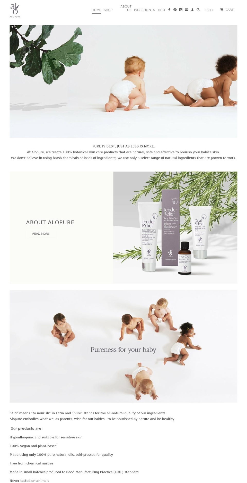 alopure.com — Shopify storefront screenshot
