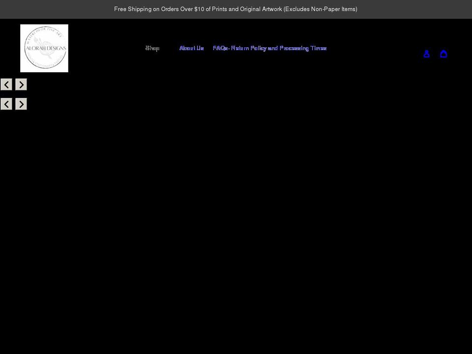 alorahdesigns.com shopify website screenshot
