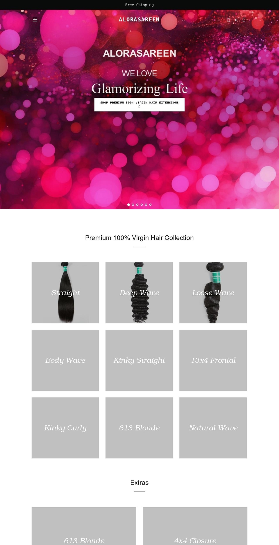 alorasareen.com shopify website screenshot