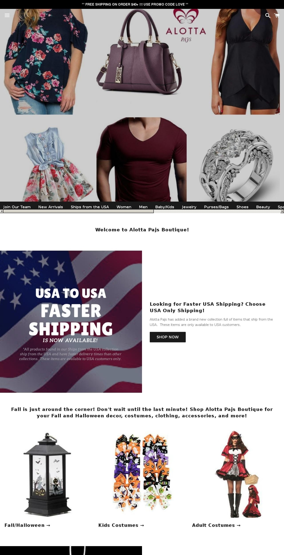 alottapajs.com — Shopify storefront screenshot