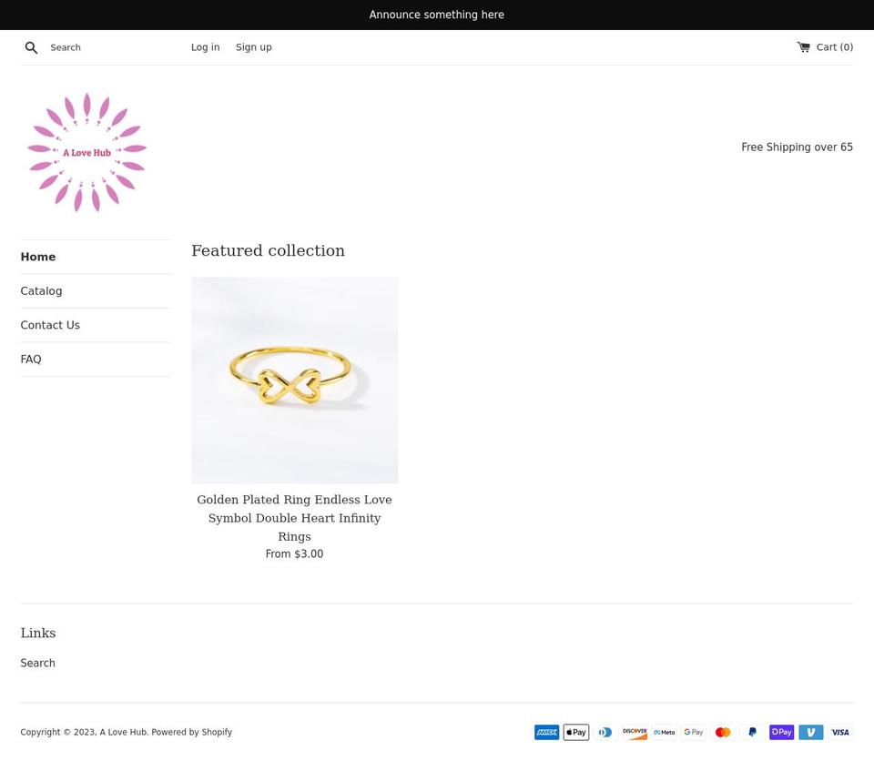 alovehub.com shopify website screenshot