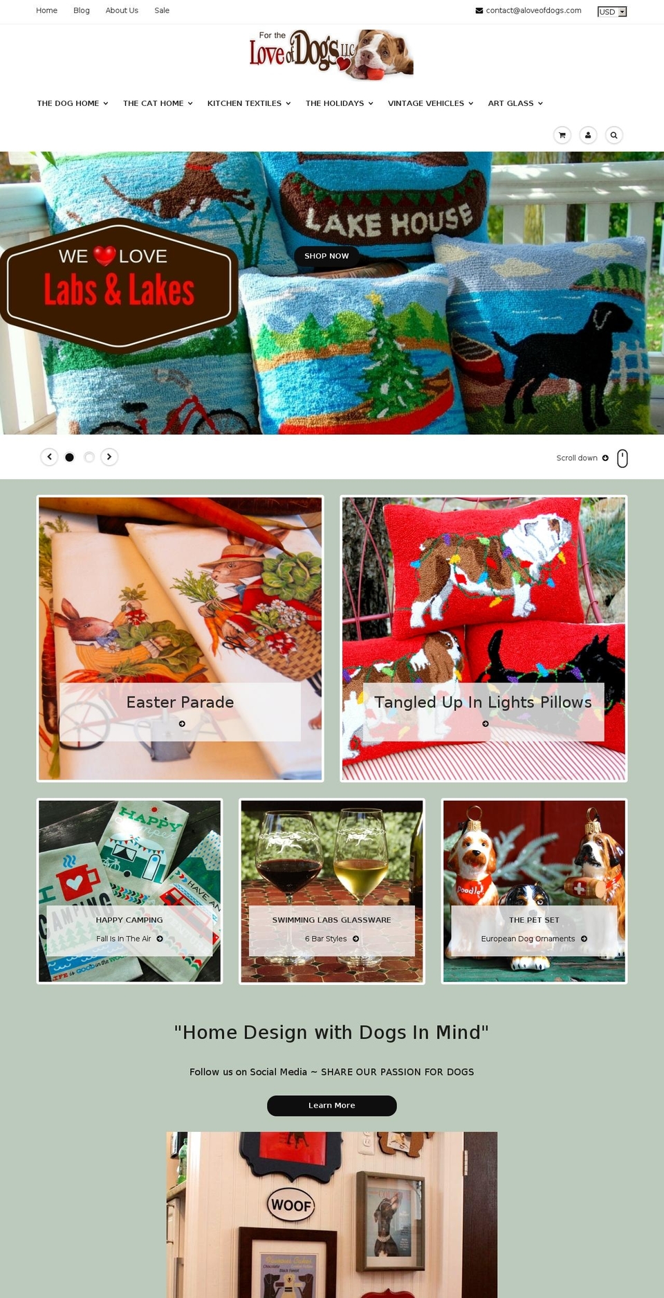 aloveofdogs.com shopify website screenshot