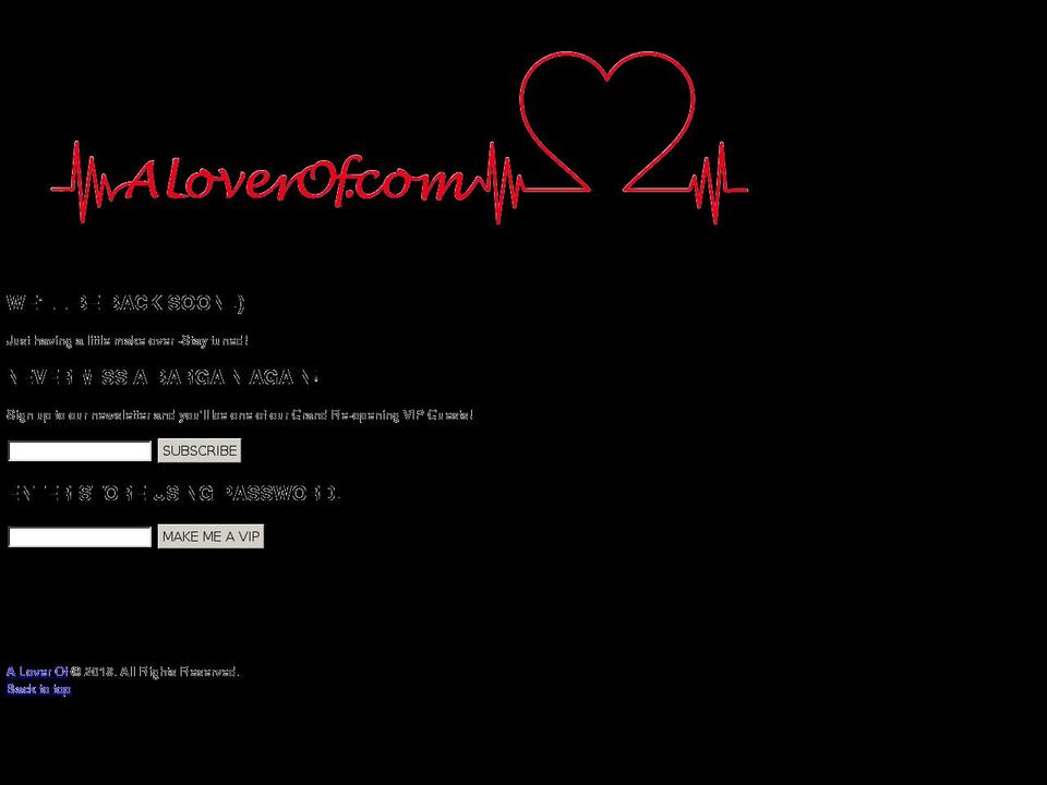 aloverof.com — Shopify storefront screenshot