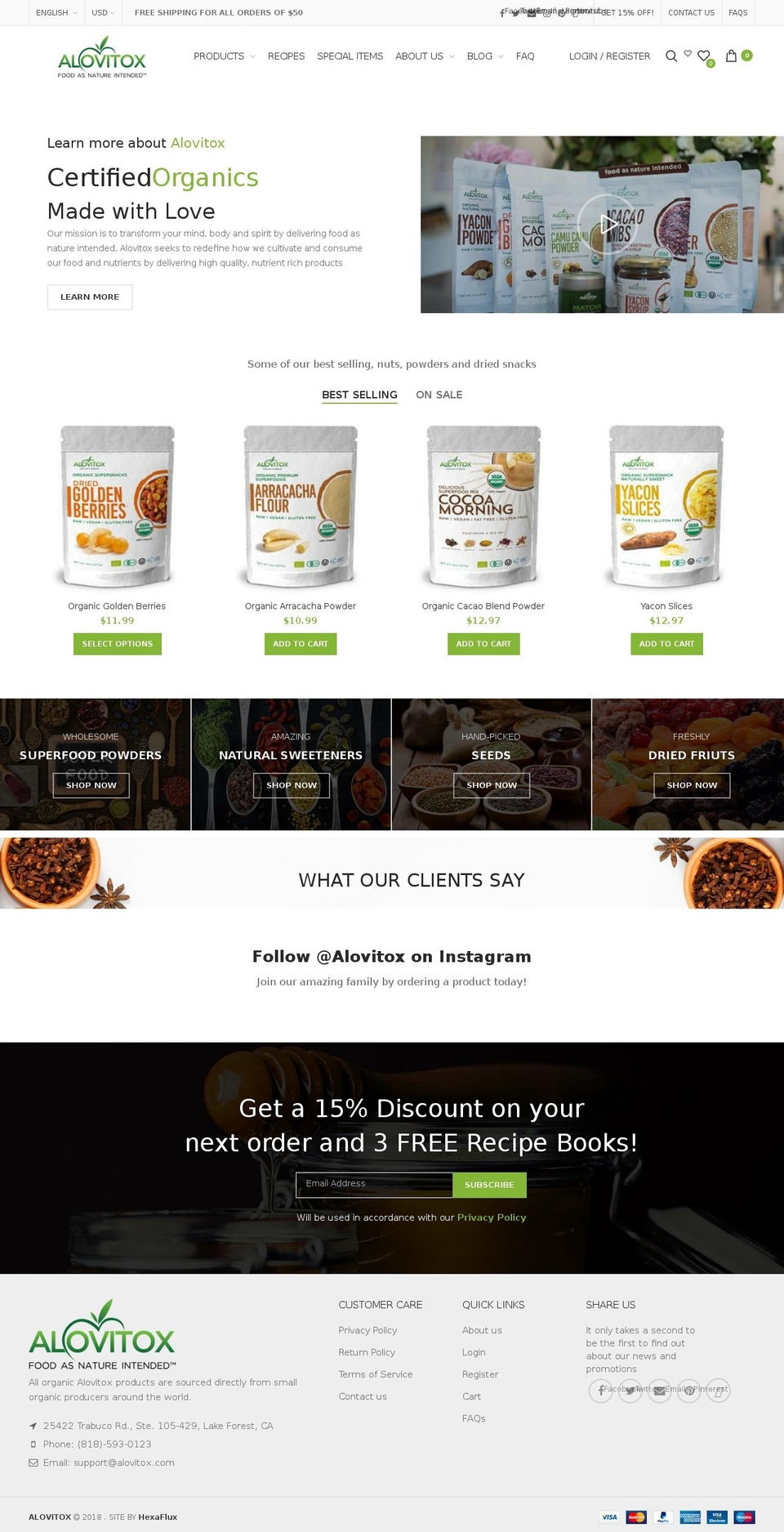 alovitox.com — Shopify storefront screenshot