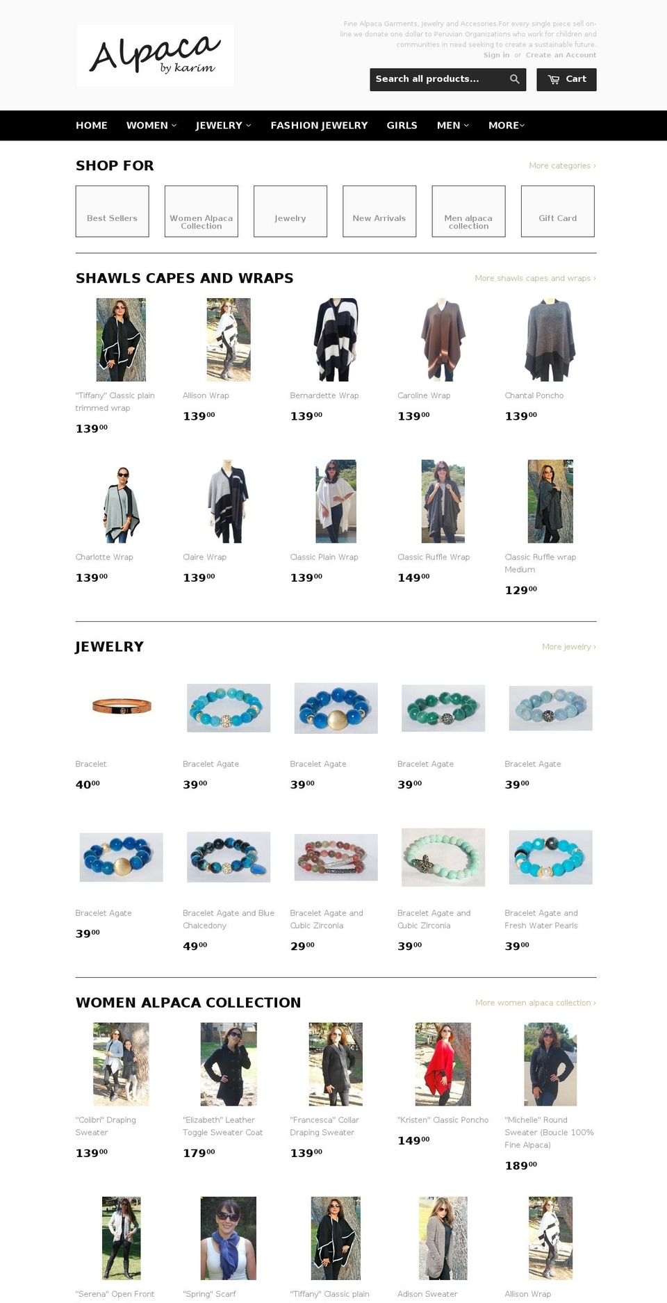 alpacabykarim.com shopify website screenshot